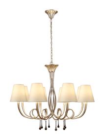 M6207/CS  Paola Pendant Round 8 Light Silver Painted